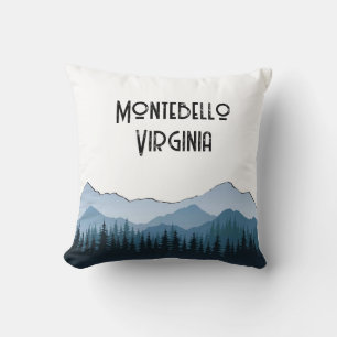 Montebello VA Blue Ridge Mountains Custom Blue Cushion