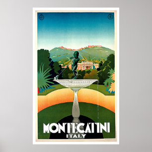 Montecatini Tuscany Italy Vintage Travel Poster