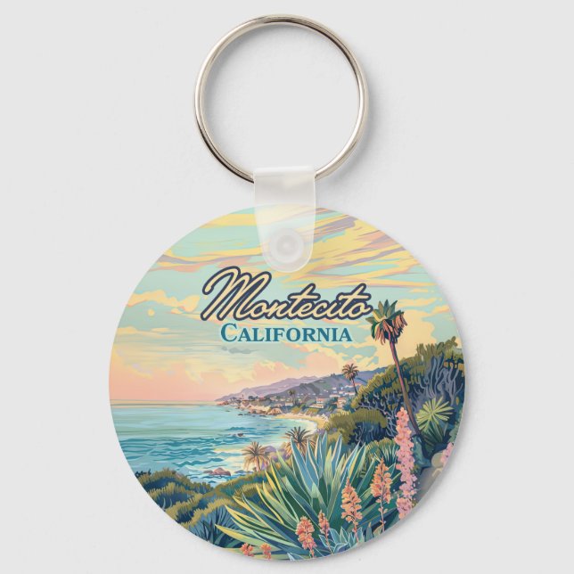 Montecito California Santa Barbara Coastline Key Ring (Front)