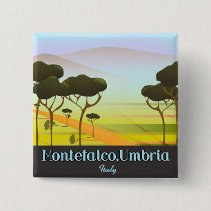 Montefalco, Umbria italy travel poster 15 Cm Square Badge
