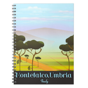 Montefalco, Umbria italy travel poster Notebook