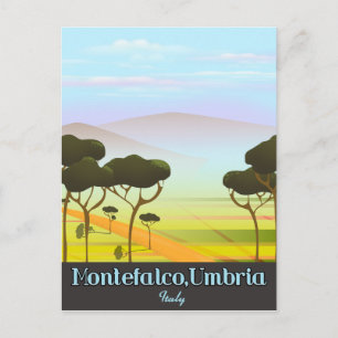 Montefalco, Umbria italy travel poster Postcard
