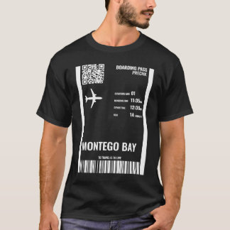 Montego Bay Jamaica Boarding Pass Airline Ticket T T-Shirt