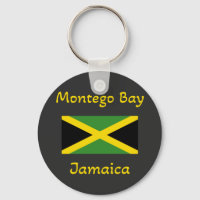 Montego Bay Jamaica – Jamaican Flag  Keychain