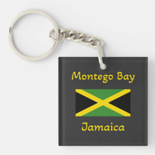Montego Bay Jamaica – Jamaican Flag  Keychain