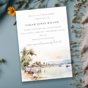 Montego Bay Jamaica Landscape Bridal Shower Invitation