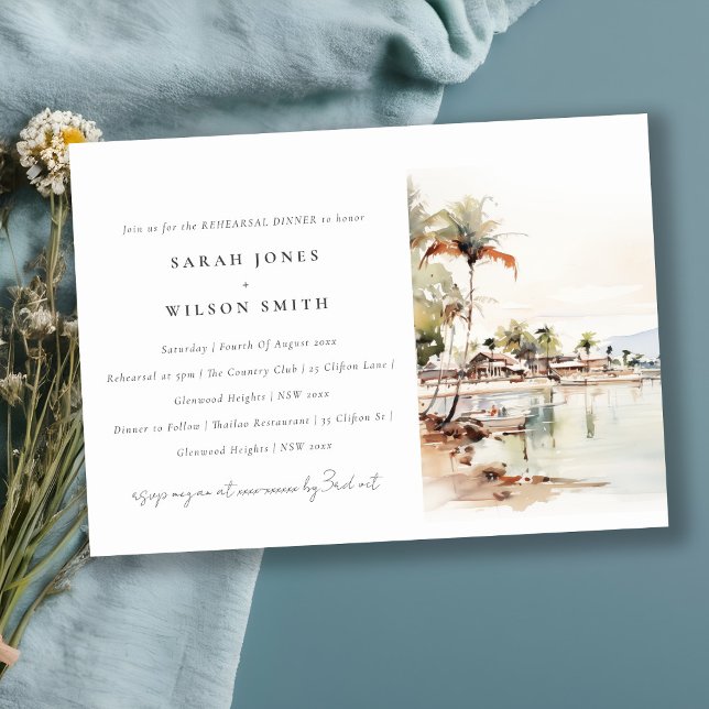 Montego Bay Jamaica Landscape Rehearsal Dinner Invitation (Creator Uploaded)