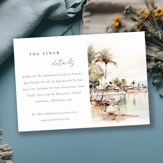 Montego Bay Jamaica Landscape Wedding Detail Enclosure Card (Creator Uploaded)
