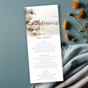 Montego Bay Jamaica Landscape Wedding Menu Card