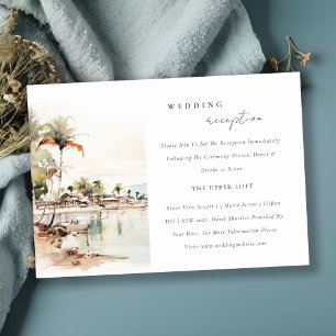 Montego Bay Jamaica Landscape Wedding Reception Enclosure Card