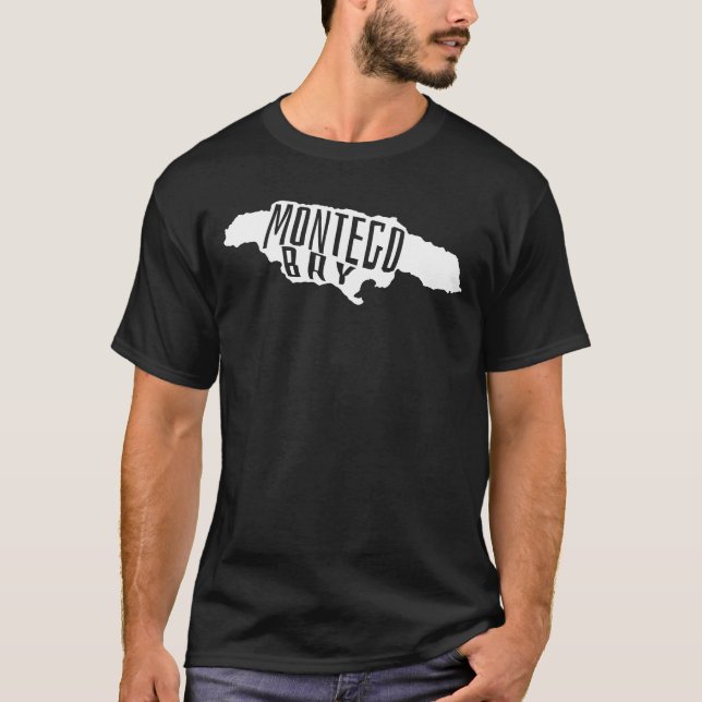 Montego Bay, Jamaica Outline - Map Travel T-Shirt (Front)