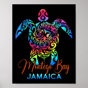 Montego Bay Jamaica Sea Turtle Family Vacation Sum Poster