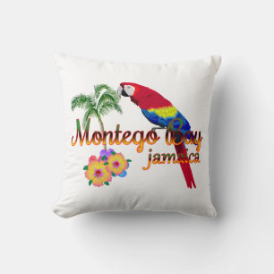 Montego Bay Jamaica Tropical Parrot Cushion