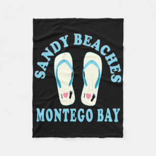 Montego Bay Vacation Sandy Beaches I Heart Flip Fl Fleece Blanket
