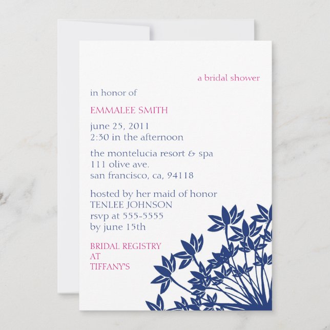 MONTELUCIA Invitation-fuchsia n2vy Invitation (Front)