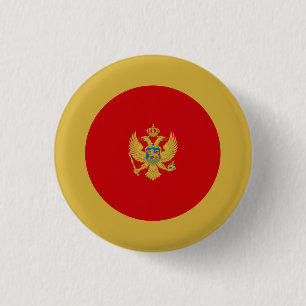 Montenegrin Flag, Flag of Montenegro 3 Cm Round Badge