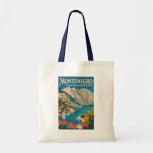 Montenegro Balkans Illustration Travel Art Vintage Tote Bag