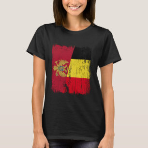 Montenegro Belgium Half Flag Montenegrin Belgian J T-Shirt