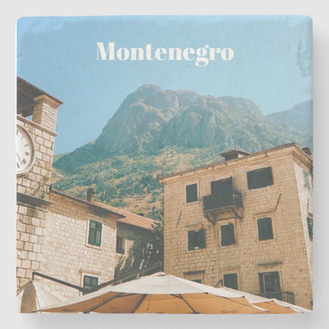 Montenegro Cityscape  Stone Coaster (Front)