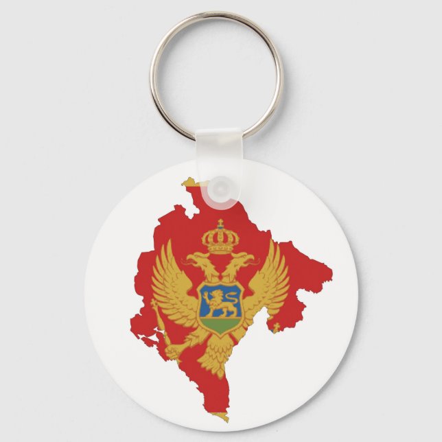 montenegro country flag map shape symbol key ring (Front)