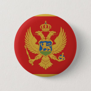 Montenegro country flag nation symbol 6 cm round badge