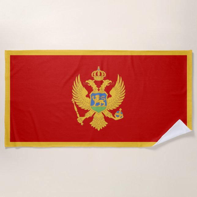 Montenegro flag beach towel (Front)