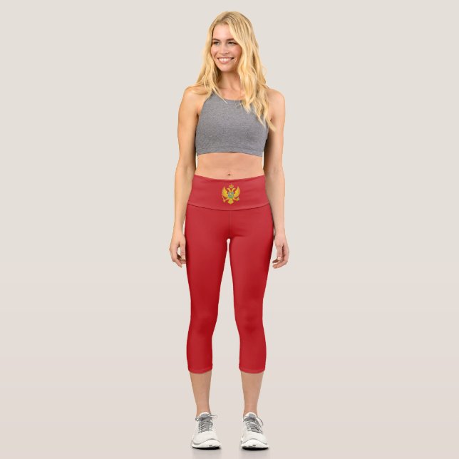 Montenegro flag capri leggings (Front)