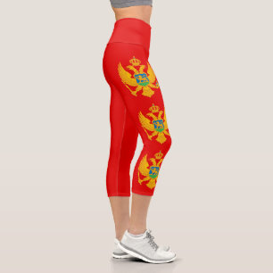 Montenegro Flag Capri Leggings