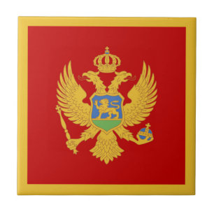 Montenegro flag ceramic tile