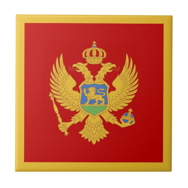Montenegro flag ceramic tile (Front)