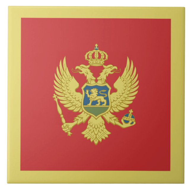 Montenegro Flag Ceramic Tile (Front)