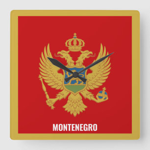 Montenegro Flag Dazzling Patriotic Square Wall Clock
