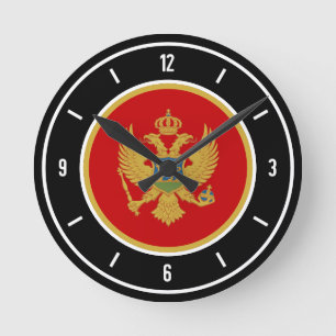Montenegro Flag Elegant Round Clock