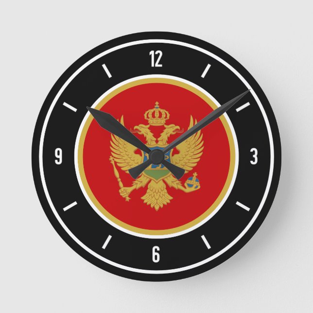 Montenegro Flag Elegant Round Clock (Front)