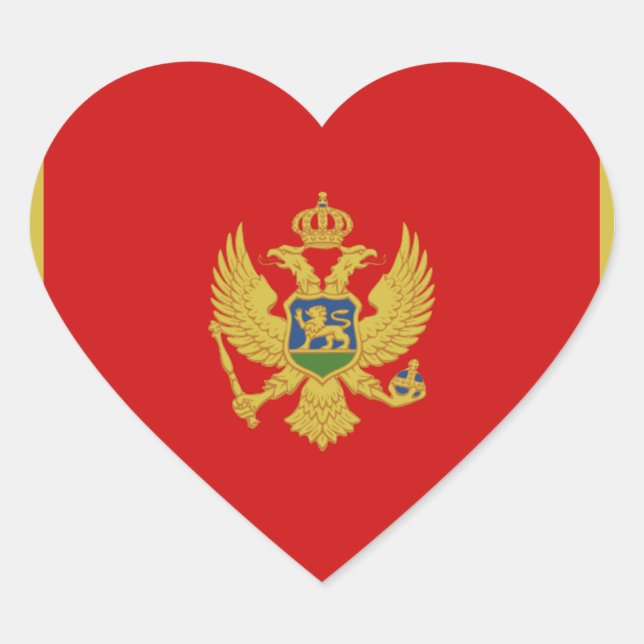 Montenegro Flag Heart Sticker (Front)