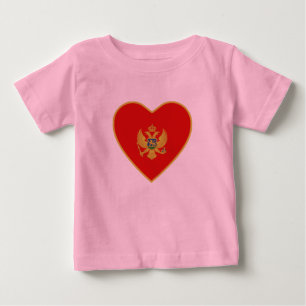 Montenegro Flag Heart T-Shirt