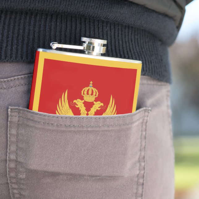 Montenegro flag hip flask (In Situ)