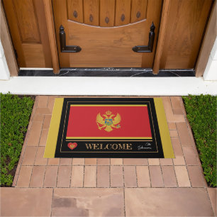 Montenegro & Flag house mats/sports Welcome Doormat