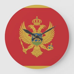 Montenegro Flag Large Clock
