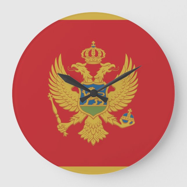 Montenegro Flag Large Clock (Front)
