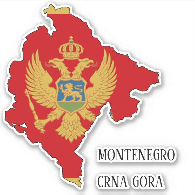 Montenegro Flag Map (Front)
