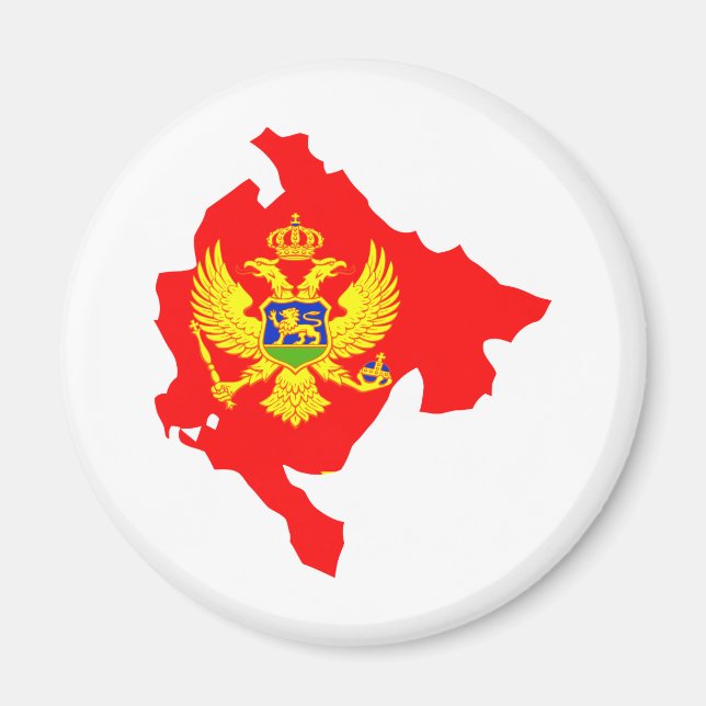 Montenegro Flag Map full size Magnet (Front)