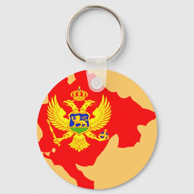 Montenegro flag map key ring (Front)