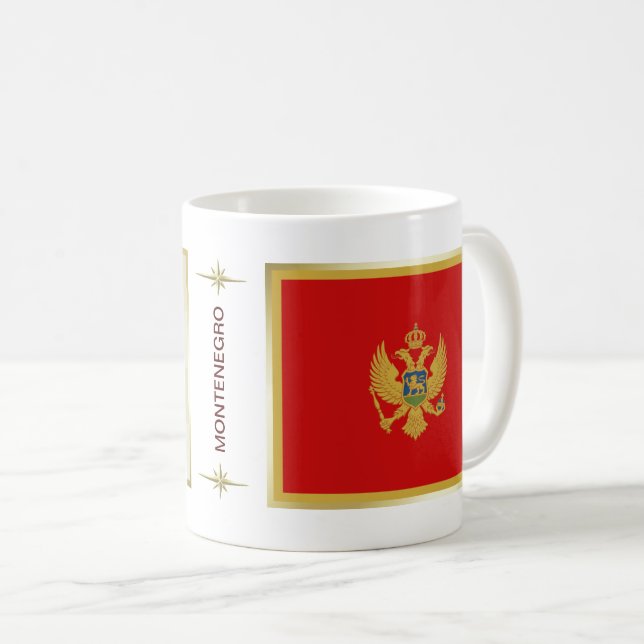 Montenegro Flag + Map Mug (Front Right)