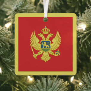 Montenegro Flag Metal Tree Decoration