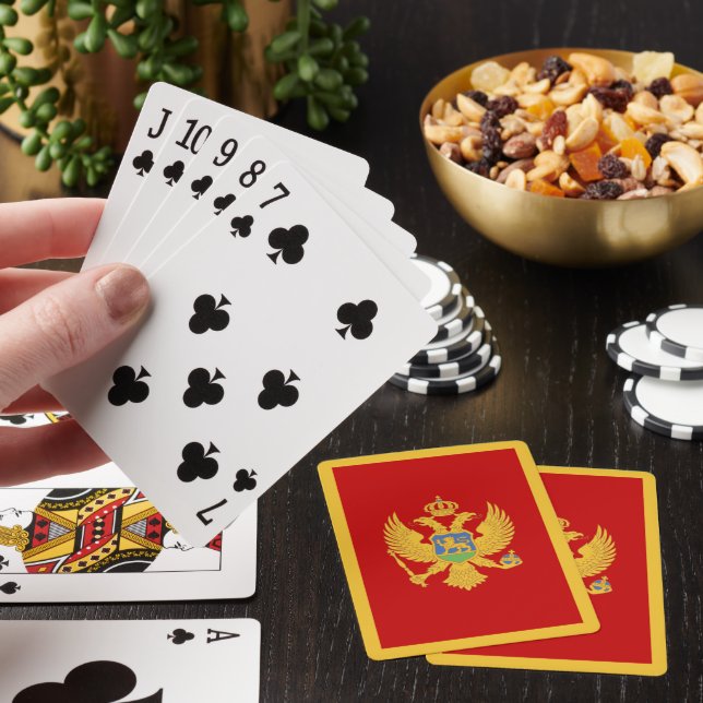 Montenegro flag playing cards (In Situ)