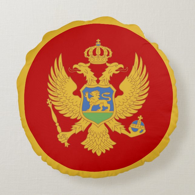 Montenegro flag round cushion (Back)