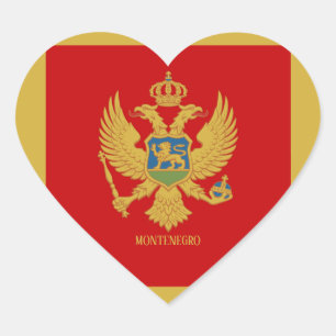 Montenegro Flag Splendid Patriotic Heart Sticker