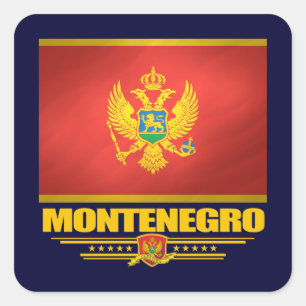 Montenegro Flag Square Sticker