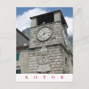 Montenegro Kotor clocktower view postcard